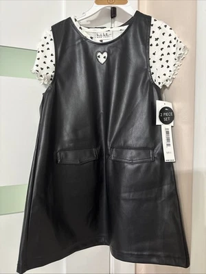 Nicole Miller 5T 皮革衬衫连衣裙 - 全新带标签 — 第 1/2 张图片