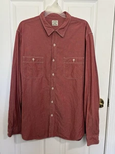 J Crew Men’s Red Faded Chambray Button Down Shirt Size XL Cotton Collared - Picture 1 of 5
