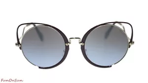 Miu Miu Irregular MU51TS R1J2H2 Pale Gold Brown Violet Brown Mirror Silver 54mm - Bild 1 von 5