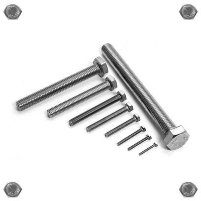 SCHRAUBEN-NIRO® Sechskantschrauben Niro M5 Edelstahl A2 A4 DIN 933 Maschinen Gewinde Schrauben