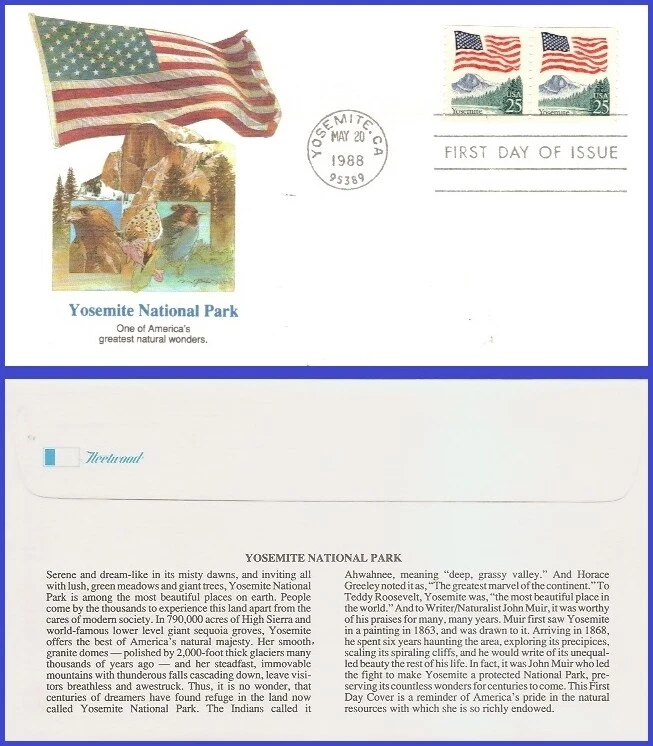 USA5 #2280 Pl #1 U/A FLEETWOOD FDC PNC2  Flag Over Yosemite - Image 1 of 1