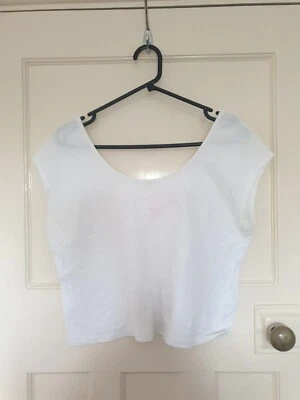 Womens White Crop Top T Shirt Animal 8 10 12 Small Medium Sailor Anchor Graphic - Image 1 of 4