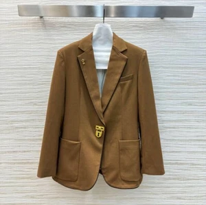Schiaparelli Inspired Padlock Blazer Key Broach Signiture Buttons Sz 8/10 Rust - Picture 1 of 10