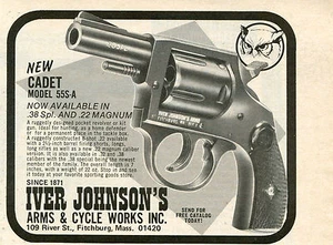 1974 anuncio de letra pequeña de revólver especial Iver Johnson Cadet modelo 55S-A .38 - Imagen 1 de 2