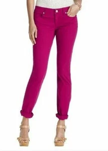 NWT Ann Taylor LOFT Berry Red Modern straight women's Jeans Sz 10P - Picture 1 of 2