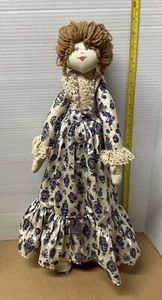 VINTAGE große 22 Zoll Dame Puppe Stofftier Künstler Handarbeit bemalt Gesicht Garn Haare - Bild 1 von 10