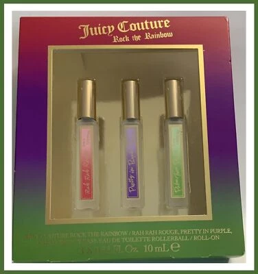 Juicy Couture Rock The Rainbow Roll On Perfumes 3 x .33 Oz Bottles - NIB   (R14) - Image 1 of 4