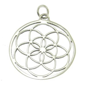 Flower of Life Pendant 925 Silver Symbol Jewelry - New - Picture 1 of 1