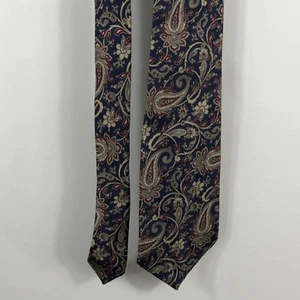 Corbata de cachemira azul marrón marrón marrón azul Oscar De La Renta Couture The Boardroom para hombre - Imagen 1 de 6