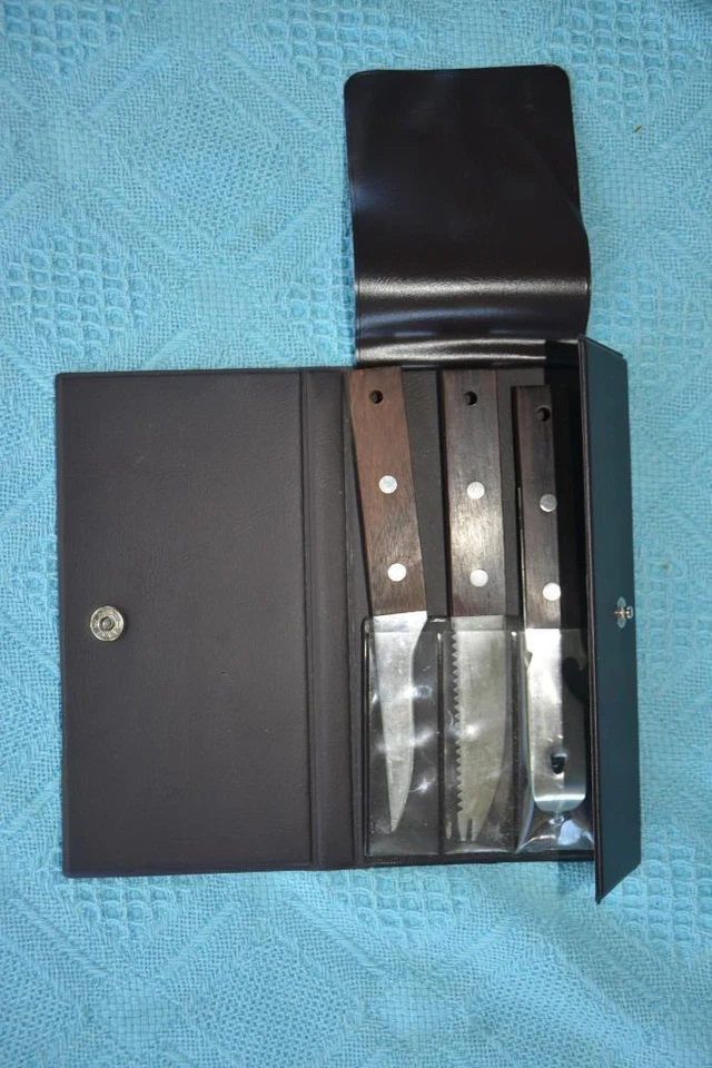 VINTAGE Camp Kit. 3 Utensils Stainless Steel JAPAN.KNIFE x 2 + BOTTLE/CAN OPENER - image 1 of 1