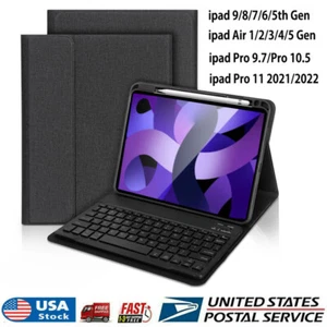 Bluetooth Keyboard Folio Case for iPad Air 6/5/4 2024 iPad Pro 11 inch 4/3/2 - Picture 1 of 25