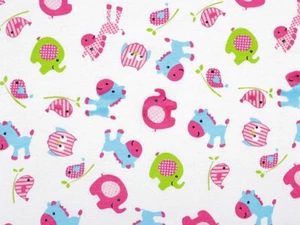 Baumwolljersey Esel weiß Kinderstoffe Breite 190 cm nähen basteln Jersey Elefant - Bild 1 von 3