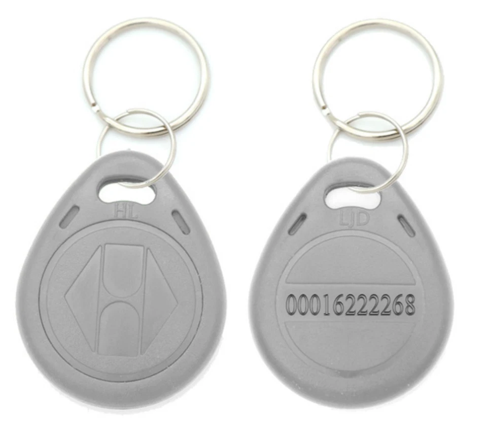 100 X GREY 125Khz RFID TK4100 EM4100 Proximity ID Card Token Tags Key Keyfobs - Image 1 of 1