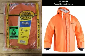 Grundens 44 Brigg Hooded Jacket Orange Mens Size Small - Picture 1 of 5