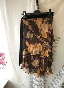 Zara Silk Floral Wrap Skirt, Autumn Colours, Size: S, Excellent Condition - Picture 1 of 4
