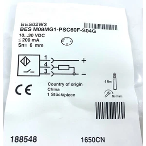 For BES02W3 BES M08MG1-PSC60F-S04G Inductive Sensor 10-30V DC Replacement - Picture 1 of 3