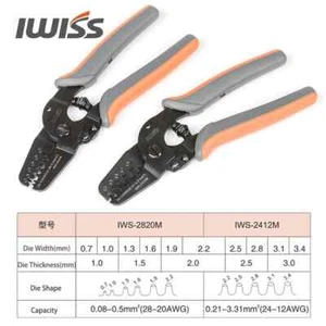 IWISS Terminals Crimping Tools IWS-2412M IWS-2820M for Crimp AWG24-12 AWG28-20 - Picture 1 of 9