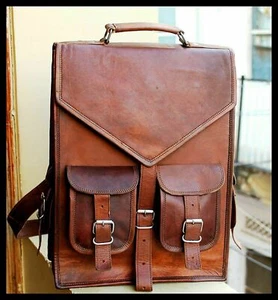 Leather Genuine Bag Shoulder Men's Bags Travel Backpack Crossbody School Bag - Picture 1 of 5