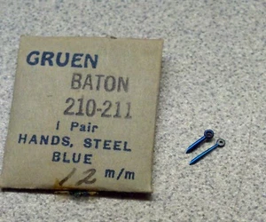 Set Of NOS Gruen 210-211 Blued Steel Baton Wrist Watch Hands - Picture 1 of 3