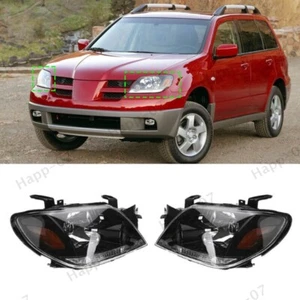 1 Pair Front Headlight Head Lamp For Mitsubishi Outlander 2003 2004 2005-2006 - Picture 1 of 8