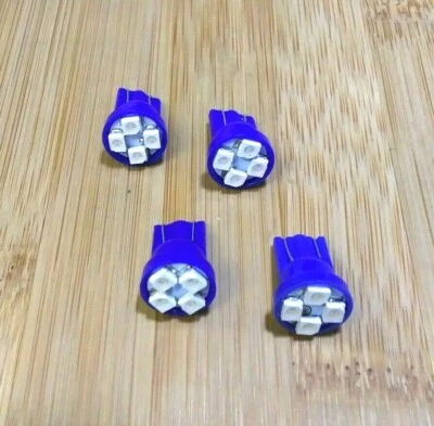 4 Bombillas LED T10 BBT Super Brillantes 12 Voltios Azul Foto 1 de 4