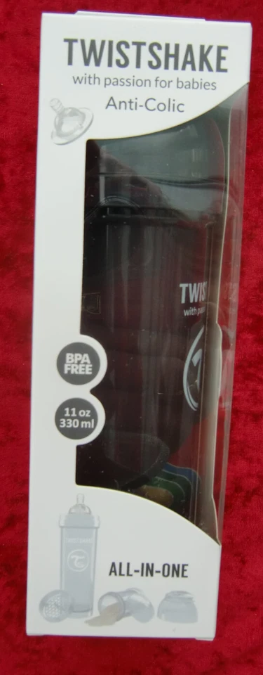 TWISTSHAKE, Babyflasche Anti-Kolik, All in one, schwarz, 330 ml, Kunststoff, ovp