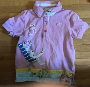 Kid's Joules Girls Pink S/S Cotton Polo Shirt Size: 5 EUC - Picture 1 of 6