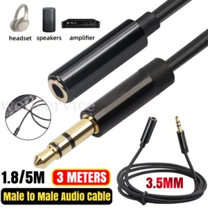 Up to 5M Headphone Extension Cable - 3.5mm Male to Female Stereo Audio Aux Cord - Picture 1 of 14