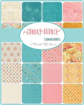 Moda Charm Pack - SUNDAY BRUNCH - 100% cotton for patchwork quilting - Image 1 of 2