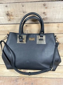 Kate Spade NY Purse 11x15 Leather Tote Black Gold Leopard Lined Shoulder Handbag - Picture 1 of 16