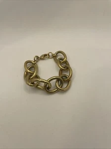 RL China Chunky Oval Goldtone Statement Bracelet Chain Link Bold Retro - Imagen 1 de 10