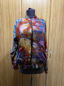 SISSEL EDELBO MULTICOLORED SILK BLEND? FLORAL RELAXED BOMBER JACKET-S/M - Picture 1 of 12