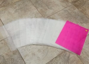 PLASTIC CANVAS Lot of 15 10.5 x 13.5 CLEAR & PINK Plastic Canvas SHEETS 7 Count - Picture 1 of 2