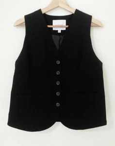 WITCHERY Black Vest Waistcoat Belt Sleeveless Corporate 12 VG - Picture 1 of 10