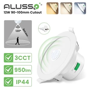 12W Motion Sensor Downlight 90mm Cutout Tri-Color 3000K/4000K/6500K With AU Plug - Picture 1 of 13