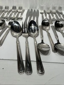 Cuisinart Geo 18/10 Stainless Flatware Korea lot of 36 Knives forks spoons - Picture 1 of 14