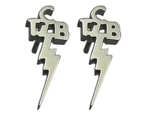 TCB Logo Silver Metal Stud Earrings - Picture 1 of 1