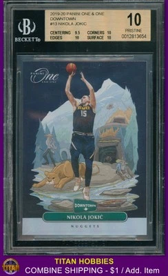 2019-20 Panini One & One Downtown #13 Nikola Jokic Downtown BGS 10 *PRISTINE* - Image 1 of 2