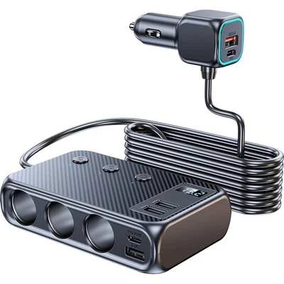 9 in1 30W Car Charger Cigarette Lighter Splitter Adapter Fast USB/C Socket QC PD - Image 1 of 4