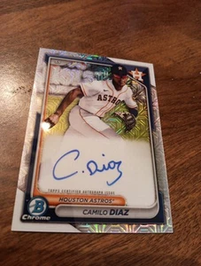 2024 BOWMAN CHROME CAMILO DIAZ PROSPECT MEGA BOX REFRACTOR AUTO ASTROS MINT🔥 - Picture 1 of 6