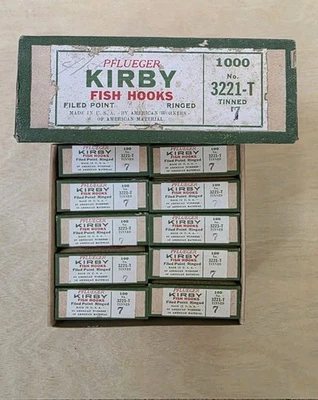 Anzuelos vintage Pflueger KIRBY #7 1000 piezas, caja maestra incluida.  Foto 1 de 4