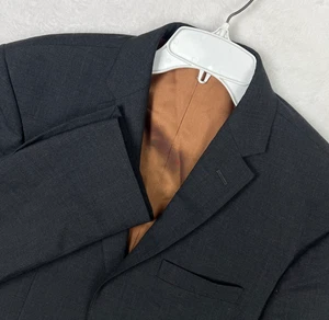 Jos A Bank Blazer Mens 38S Short Gray Suit Jacket Slim Fit Wool Brown Lined - Picture 1 of 13