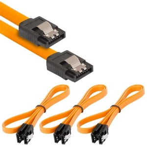 3x Poppstar 0,5m SATA 3 (SATA III HDD SSD Datenkabel-Set bis 6 Gbit/s), orange - Bild 1 von 3