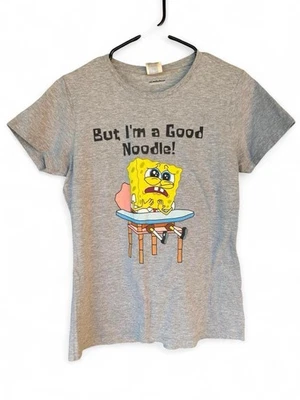 Nickelodeon Gris Bob Esponja Pantalones Cuadrados "But I'm a Good Noodle" Camiseta Algodón Foto 1 de 3