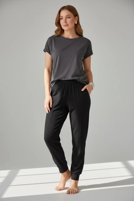 MADEWELL WOMEN'S VISCOSE LOUNGE JOGGER XL BLACK SOFT CASUAL PULL ON - Image 1 of 1