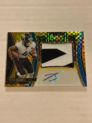 2023 PANINI SELECT TANK BIGSBY 4/10 GOLD PRIZM ROOKIE PATCH AUTO JAGUARS SSP TN3 - Image 1 of 2