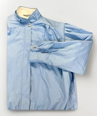 Vintage 80’s Member’s Only Women’s Youth Retro Bomber Jacket 7/8 Light Blue Zip - Image 1 of 4