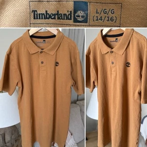 Timberland Boys Brown Cotton Polo Short Sleeve Size L 14/16 - Picture 1 of 7