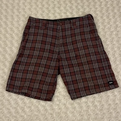 Pantalones Cortos Oakley Para Hombre 31 W Rojo Negro Blanco Bermudas a Cuadros Golf Informales Activos Foto 1 de 4