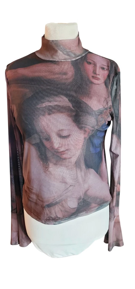 Top para mujer She's So Fresh Renaissance puro acampanado manga larga forrado malla L nuevo sin etiquetas Foto 1 de 4